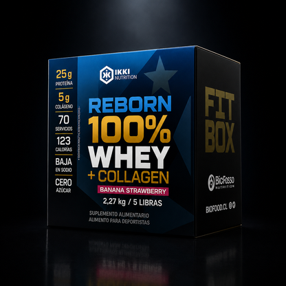 REBORN 100% WHEY + COLLAGEN [Fit Box 5LB - 3 Sabores a Elección]